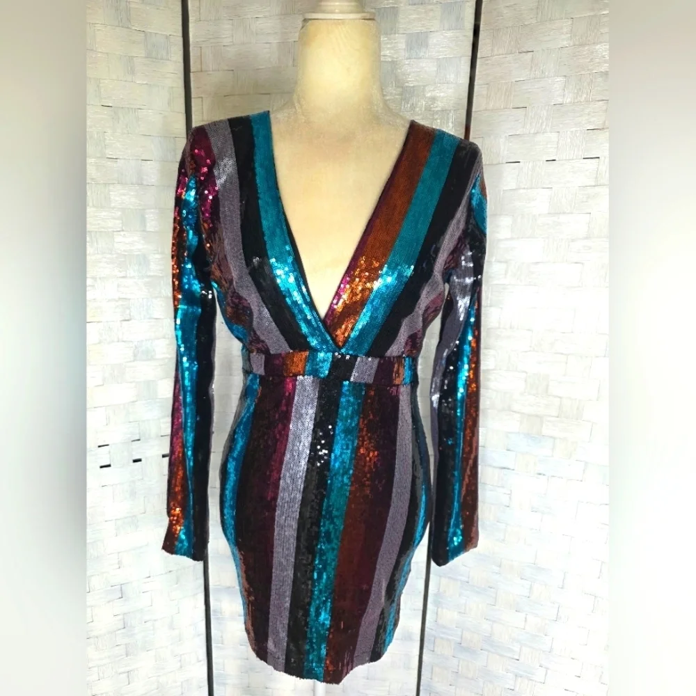 PINK OWL Sequin Striped Dress - Picture 3 of 8